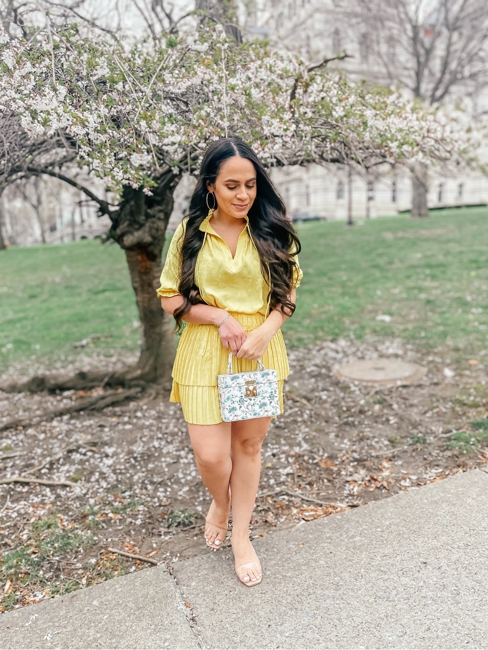 Sunny Yellow Pleated Dress - Picture 3 of 4